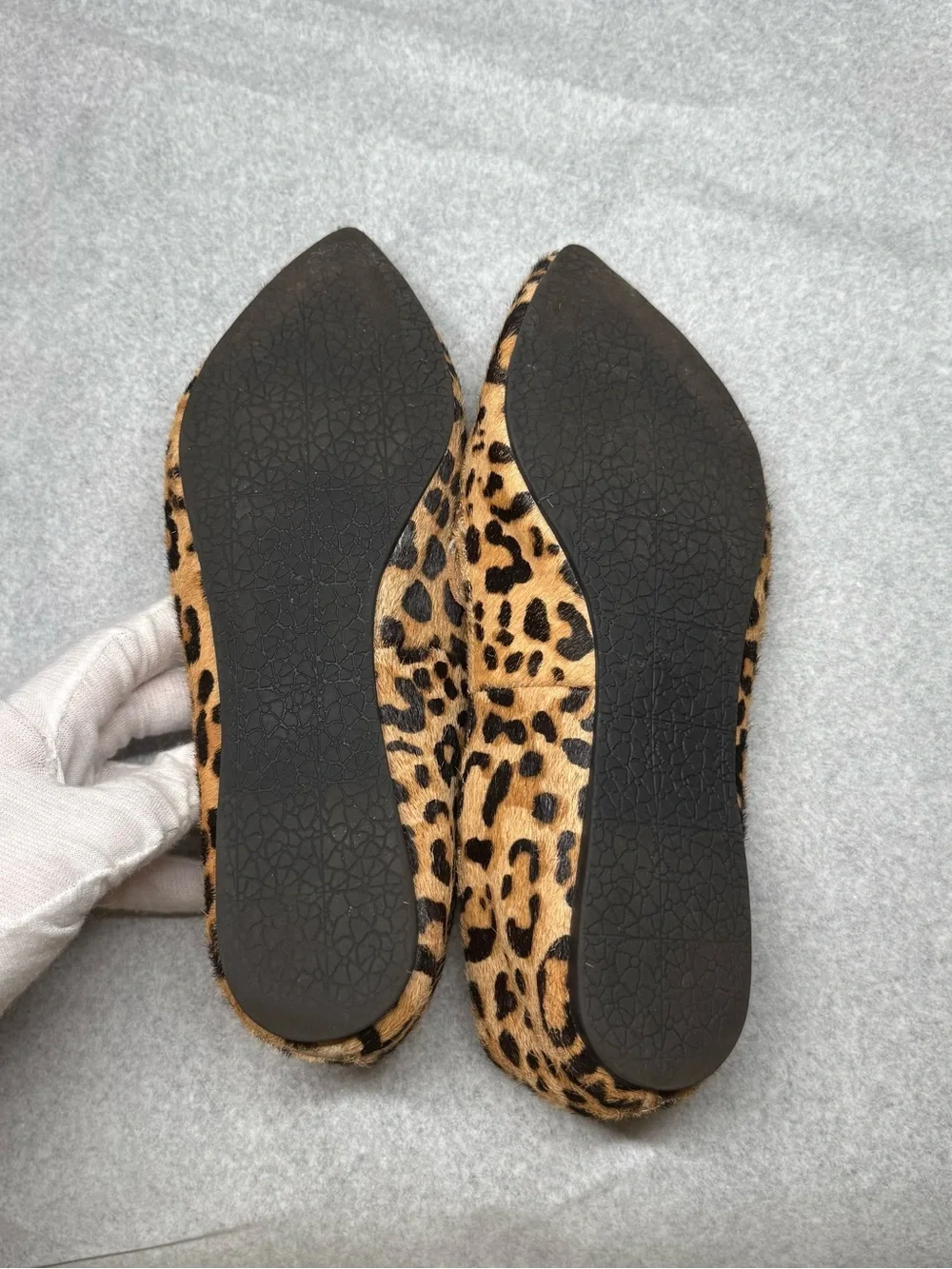 Steve Madden Leopard Print Pointed Flats - Tan & Black